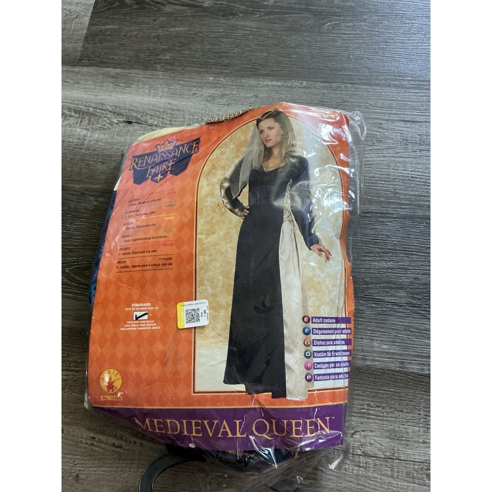 renaissance faire medieval queen costume Halloween One Size Up To 12